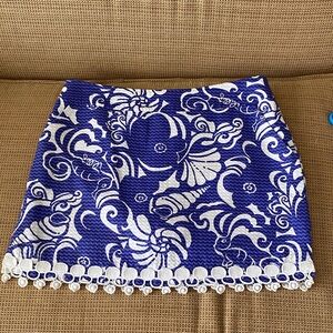 Lilly Pulitzer Purple and White Patterned Fabric Skort Size 2